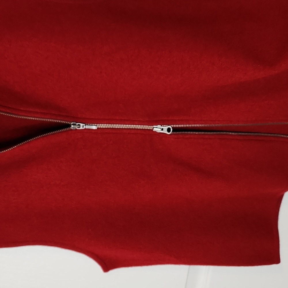 Woolrich Ruby Red 100% Wool Vest 2 Way Zipper Siz… - image 3